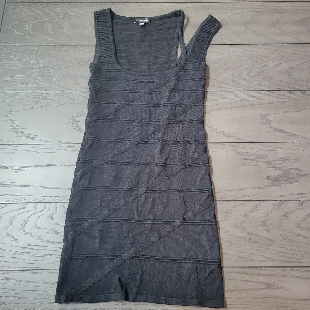 Bebe little black dress black bodycon dress size S